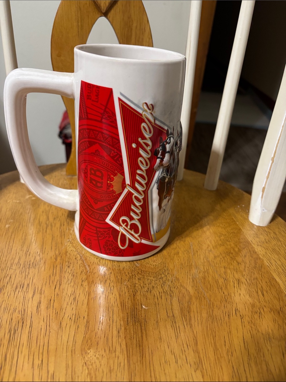 Budweiser White Ceramic Mug with Bold Red Logo